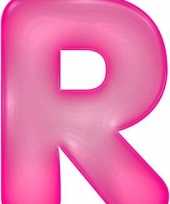 Feest roze letter r opblaasbaar