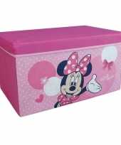 Feest roze minnie mouse disney speelgoed opbergbox met zitvlak 55 cm