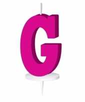 Feest roze naam kaarsje letter g
