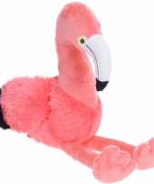 Feest roze pluche flamingo knuffel 23 cm