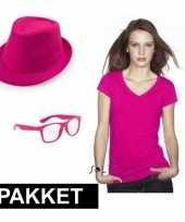 Feest roze verkleed set voor dames