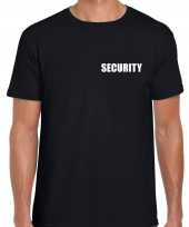 Feest security tekst t-shirt zwart heren 10221382