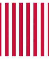 Feest servetten gestreept rood wit 3 laags 20 stuks