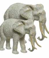 Feest set van 2 olifanten beelden 18 en 26 cm