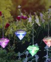 Feest set van 4x led solar diamanten sfeerlicht tuinverlichting