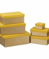 Feest set van 6x stuks gouden glitter cadeaudoosjes 7 24 cm rechthoekig