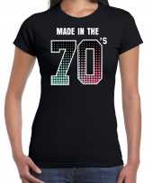 Feest seventies t-shirt shirt made in the 70s geboren in de jaren 70 zwart voor dames