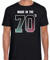 Feest seventies t-shirt shirt made in the 70s geboren in de jaren 70 zwart voor heren