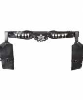 Feest sheriff deputy holster dubbel zwart
