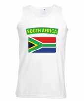 Feest singlet-shirt tanktop zuid afrikaanse vlag wit heren