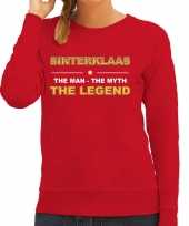 Feest sinterklaas sweater outfit the man the myth the legend rood voor dames