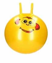 Feest skippybal met dieren gezicht geel 46 cm