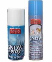 Feest sneeuwspray set 1x spuitsneeuw bus 150 ml en 1x reinigingsspray 125 ml 10249345