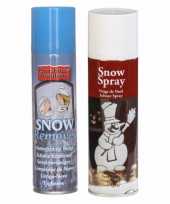 Feest sneeuwspray set 1x spuitsneeuw bus 300 ml en 1x reinigingsspray 125 ml