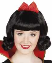 Feest sneeuwwitje pruik zwart met pony