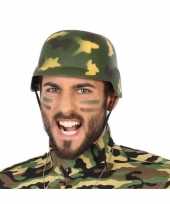 Feest soldaten verkleed helm camouflage voor volwassenen