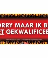 Feest sorry maar ik ben niet gekwalificeerd sticky devil sticker