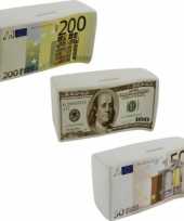 Feest spaarpot 100 dollar biljet 16 5 cm