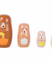 Feest speelgoed houten beren matroesjka set van 4