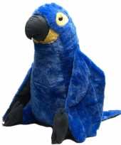 Feest speelgoed knuffel blauwe papegaai 76 cm