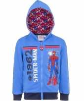 Feest spiderman sweater met rits blauw