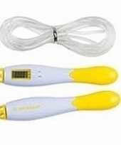 Feest springtouw geel wit met digitale meter