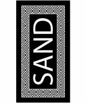 Feest strandlaken badlaken zigzag zwart wit sand 90 x 170 cm
