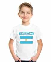 Feest t-shirt met argentijnse vlag wit kinderen