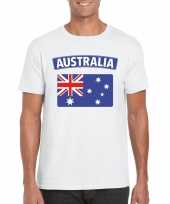 Feest t-shirt met australische vlag wit heren