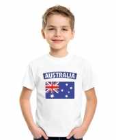 Feest t-shirt met australische vlag wit kinderen