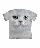 Feest t-shirt met de afdruk van een witte kat