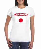 Feest t-shirt met japanse vlag wit dames