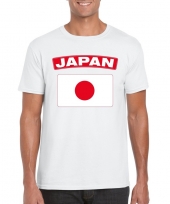 Feest t-shirt met japanse vlag wit heren