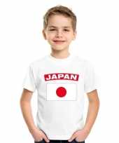 Feest t-shirt met japanse vlag wit kinderen