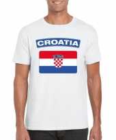 Feest t-shirt met kroatische vlag wit heren