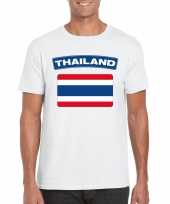 Feest t-shirt met thaise vlag wit heren