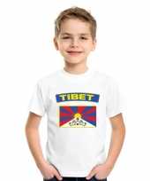 Feest t-shirt met tibetaanse vlag wit kinderen