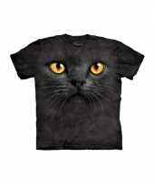 Feest t-shirt voor kinderen met de afdruk van een zwarte kat