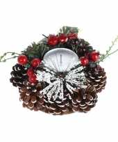 Feest tafel kerstdecoratie kaarsenstandaard 17 cm