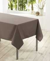 Feest tafelkleed tafellaken taupe 140 x 250 cm textiel stof
