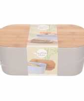 Feest taupe broodtrommel met snijplank