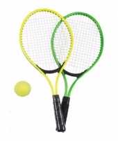 Feest tennis set groen geel voor kinderen