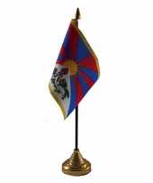 Feest tibet tafelvlaggetje 10 x 15 cm met standaard