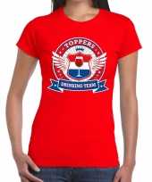 Feest toppers rood toppers drinking team t-shirt dames