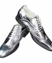 Feest toppers zilveren glimmende brogues disco schoenen voor heren