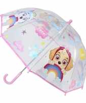 Feest transparante paw patrol skye paraplu voor meisjes 71 cm
