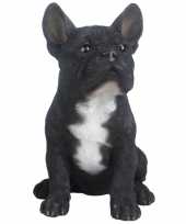 Feest tuinbeeld franse bulldog hond zwart 29 cm