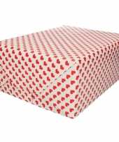 Feest valentijn inpakpapier cadeaupapier rood hart print 200 x 70 cm
