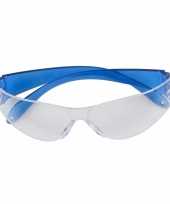 Feest veiligheidsbril blauw voor volwassenen