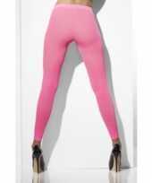 Feest verkleed legging neon roze kleur